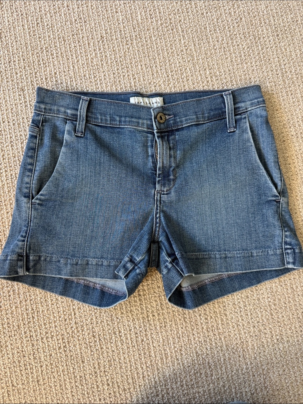 James Jeans Medium Blue Denim Roll-Hem Shorts